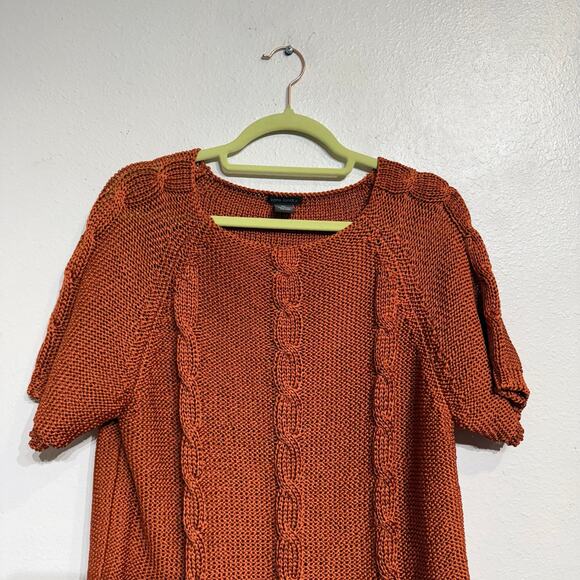 Kate Landry Orange Short Sleeve Sweater Sz XL - Picture 3 of 11